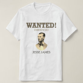 Camiseta Jesse James quis fora da lei 🚨 Wild West EUA