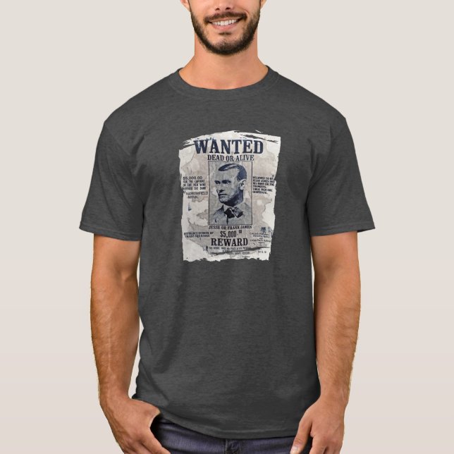Camiseta Jesse James quis o poster (Frente)