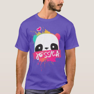 Camiseta JESSICA - Belo nome de menina com um Panda adoráve