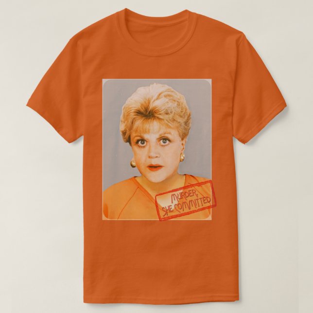 Camiseta Jessica Fletcher Mugshot Assassinato Ela Escreveu  (Frente do Design)