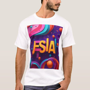 Camiseta "Jessica" Geométrica de Abstrato vibrante flutuand