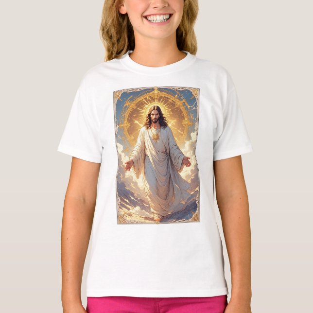 Camiseta Jessus Ascende Garota Cristã (Frente)