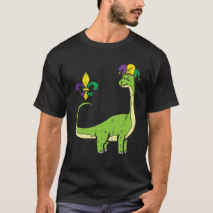 Camiseta Jester Brachiosaurus Apatosaurus Cute Mardi Gras B