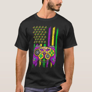 Camiseta Jester Hat Retro American Flag Mardi Gr
