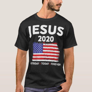 Camiseta Jesus 2020 - Sinal eleitoral EUA - bandeira Cristo