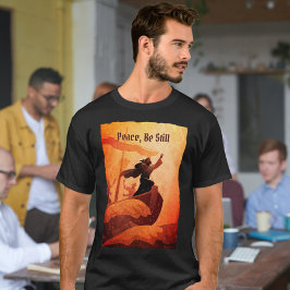 Camiseta Jesus acalma a tempestade | Bíblia Verso Preto