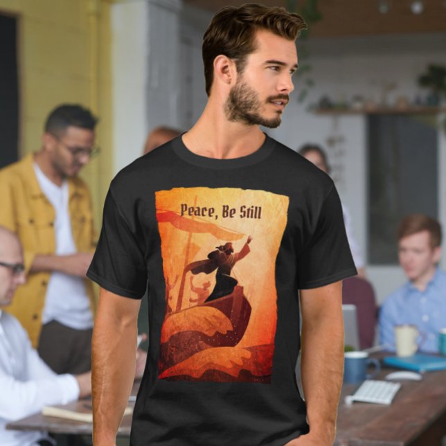Camiseta Jesus acalma a tempestade | Bíblia Verso Preto (Criador carregado)