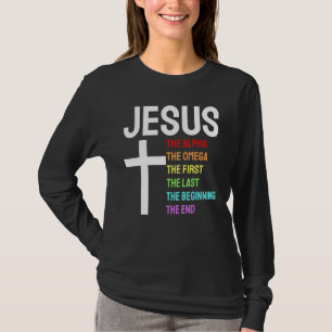Camiseta Jesus Alpha Omega Primeiro Início Final Christi