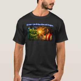 Camiseta Jesus Ama Alienígenas — Design de Amor Cósmico Est