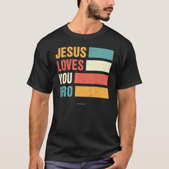 Camiseta Jesus Ama Bro Bíblia Cristã Verso Religioso (Frente)