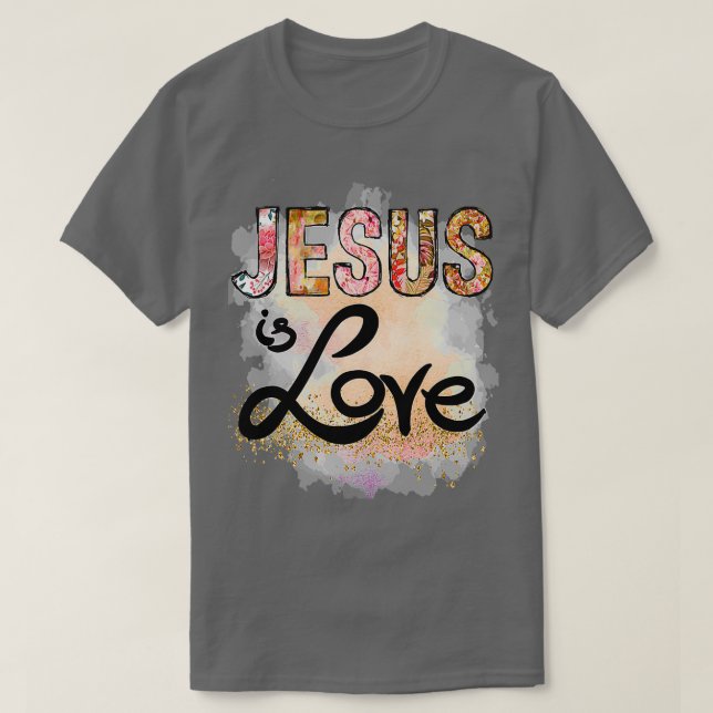 Camiseta Jesus ama Jesus Cristo Páscoa cristã (Frente do Design)