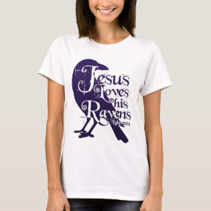 Camiseta Jesus Ama Seus Corvos Gótico Cristão Lucas 12:24