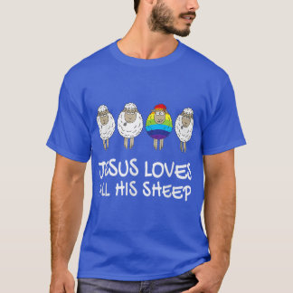 Camiseta Jesus Ama Todas As Suas Ovelhas Arco-Íris Conscien