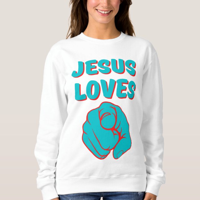 Camiseta Jesus ama você, com base na fé, citações femininas (Frente)