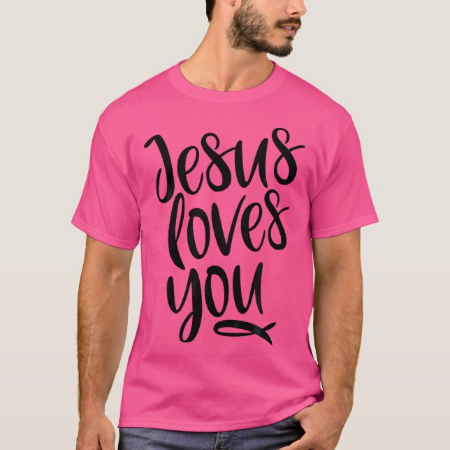 Camiseta Jesus ama você espalhar felicidade amor Cristo de  (Frente)