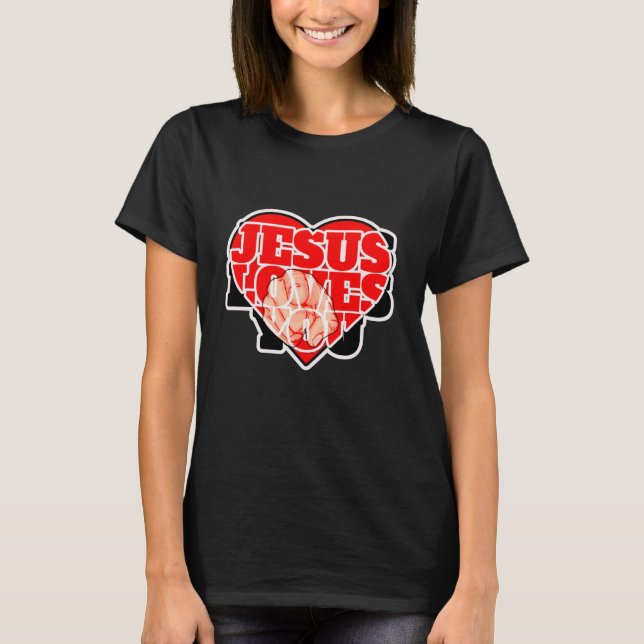 Camiseta Jesus Ama Você - Fé Cristã Inspiradora (Frente)