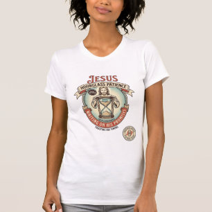 Camiseta Jesus Ampulheta Paciência Jesus Ampulheta Paciênci