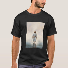 Camiseta Jesus andando na pintura de óleo aquático
