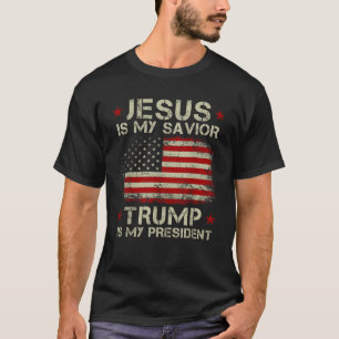 Camiseta Jesus Antigo é Meu Salvador Trump é Meu Presidente