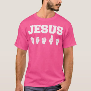 Camiseta Jesus Asl - Eu Amo Você De Surdo De Língua De Sina