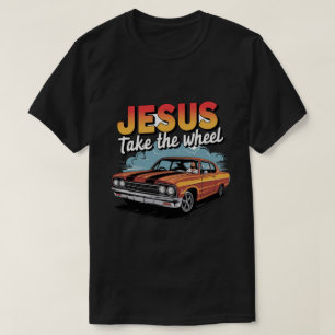 Camiseta Jesus Assume o Volante Carro Musculoso Vintage