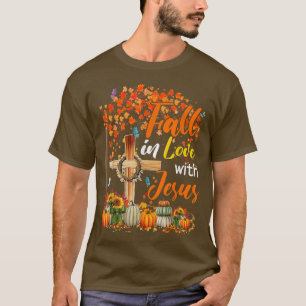 Camiseta Jesus Autumn Fall In Love With Jesus Christian Cro
