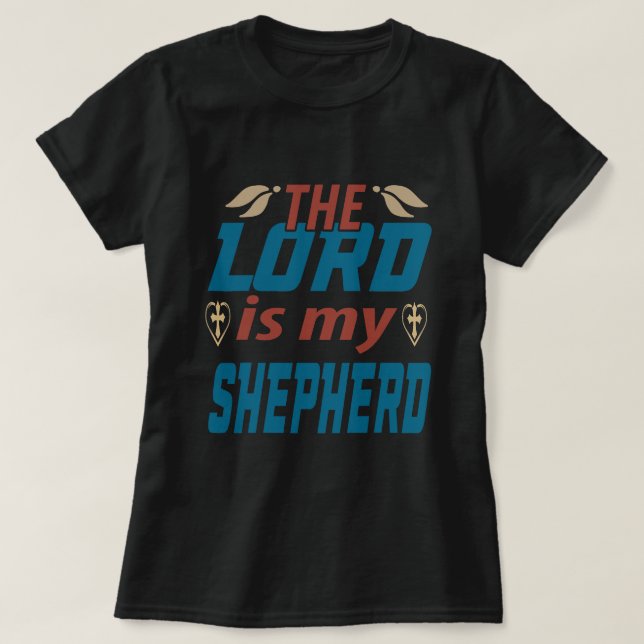 Camiseta Jesus Bíblia Verse Salm 23 O Senhor É Meu Pastor (Frente do Design)