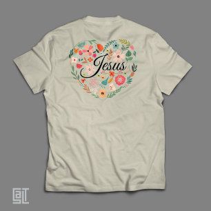Camiseta Jesus Boho Christian Heart Motif Inspirational