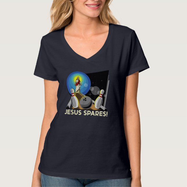 Camiseta Jesus Boliches Cristãs Engraçadas (Frente)