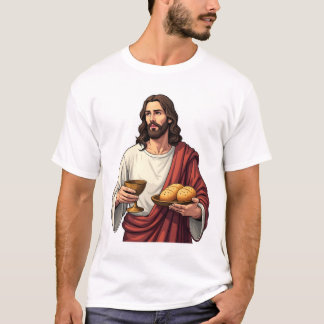 Camiseta Jesus Bread Wine Vintage Engraving Tee 2