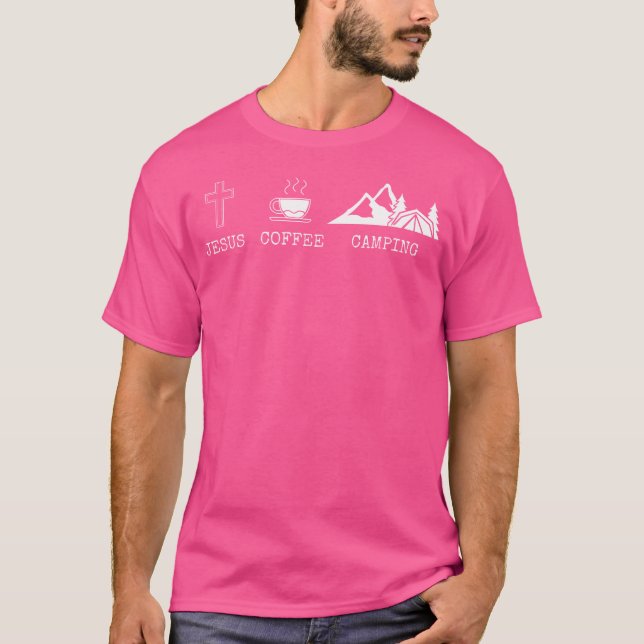 Camiseta Jesus Café E Acampamento Acampamento Fogueira Acam (Frente)