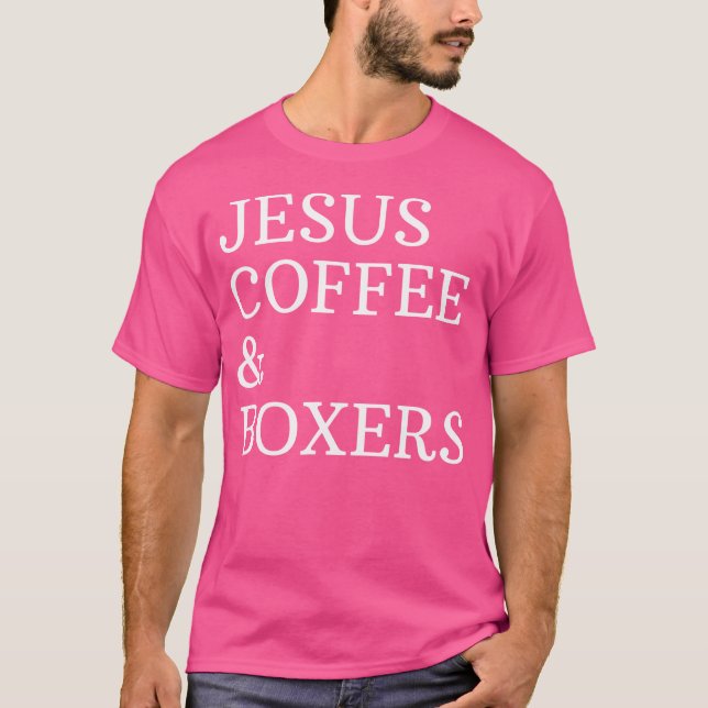 Camiseta Jesus Café E Cachorros-Boxer (Frente)