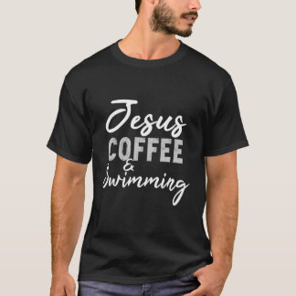 Camiseta Jesus Café E Nadar Pastor Engraçado Swimmer C