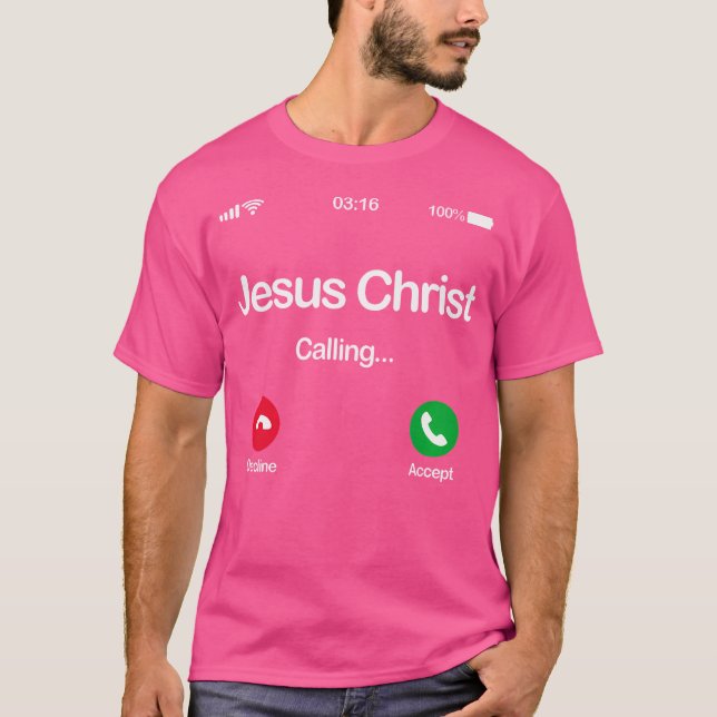 Camiseta Jesus Chamando Deus De Abençoada Fé De Teto E Reza (Frente)