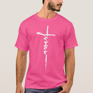 Camiseta Jesus Christian Cross Art Cursivo Inspirador