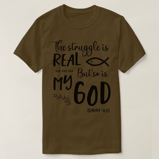 Camiseta Jesus Christian Gift Luta Realmente Assim É Deus P (Frente do Design)