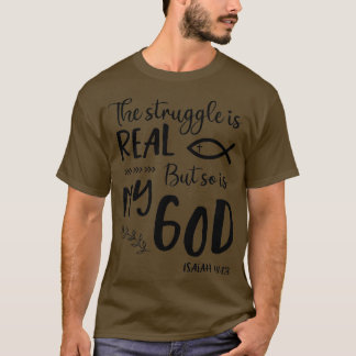 Camiseta Jesus Christian Gift Luta Realmente Assim É Deus P