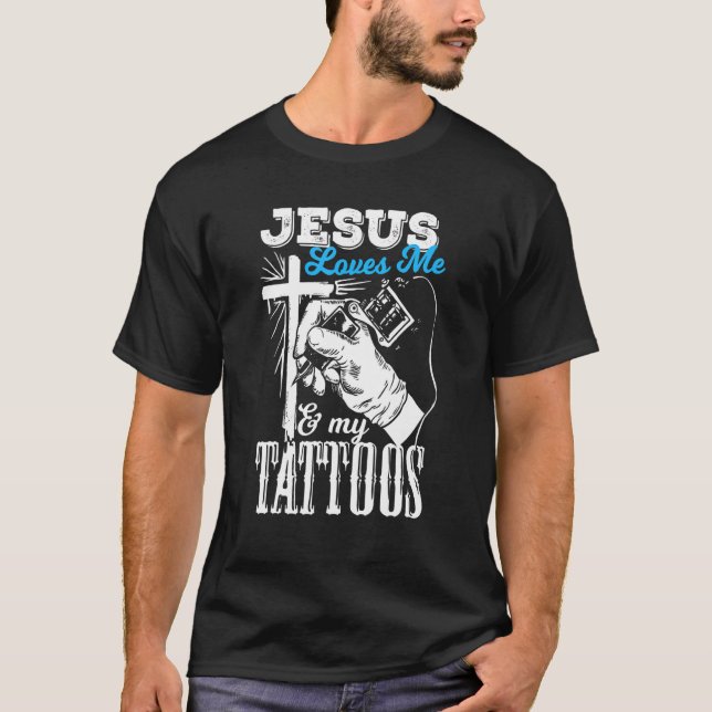 Camiseta Jesus Cita Jesus Me Ama E Minhas Tatuagens (Frente)