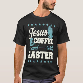 Camiseta Jesus Coffee And Easter Fish Symbol Christian Chur
