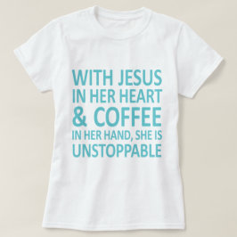 Camiseta Jesus + coffee_skyblue