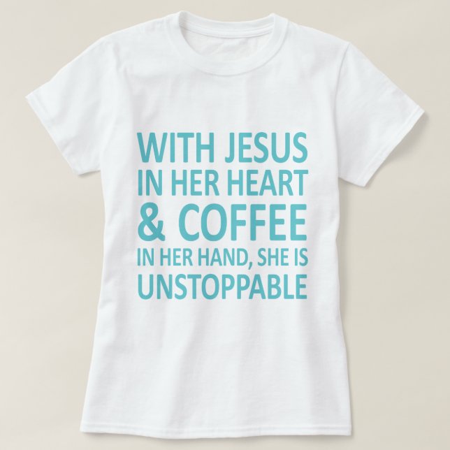 Camiseta Jesus + coffee_skyblue (Frente do Design)