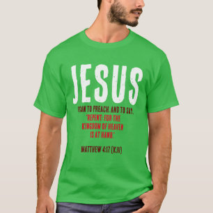 Camiseta JESUS Começou A Pregar. Cores de Natal