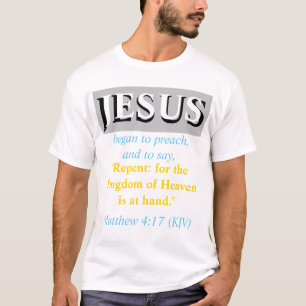 Camiseta JESUS Começou A Pregar: Repita. Branco. Branca. Ci