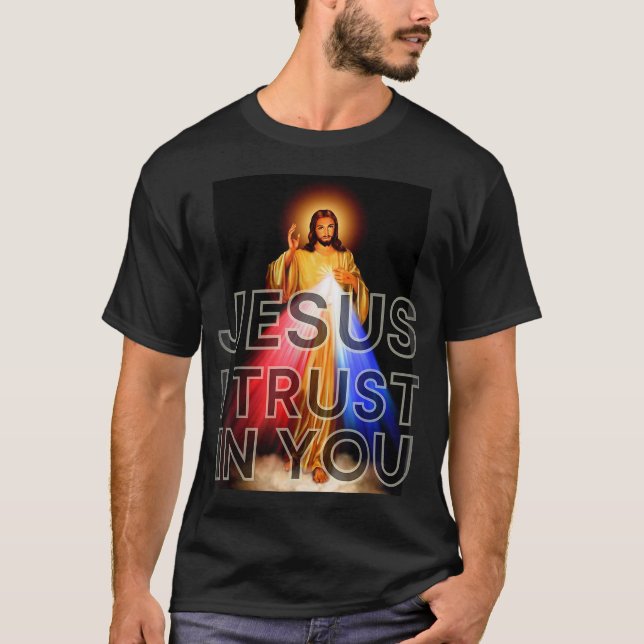 Camiseta Jesus, Confio Em Ti Compaixão Gráfico Divino Catól (Frente)
