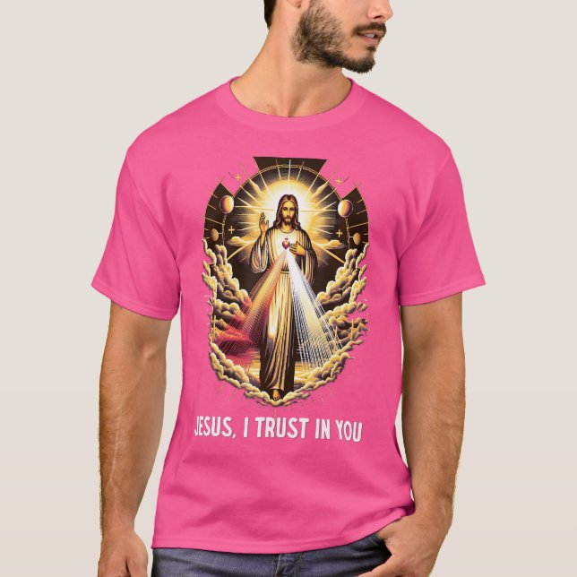 Camiseta Jesus, Confio Em Você, Compaixão Católico Divino (Frente)
