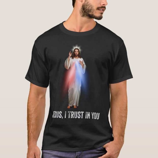 Camiseta Jesus, Confio Em Você, Compaixão Católico Divino (Frente)