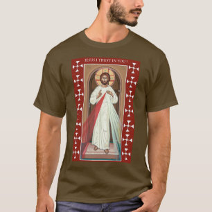 CAMISETA JESUS CONFIO EM VOCÊ DIVINDO ÍCONE DE COMPAIXÃO