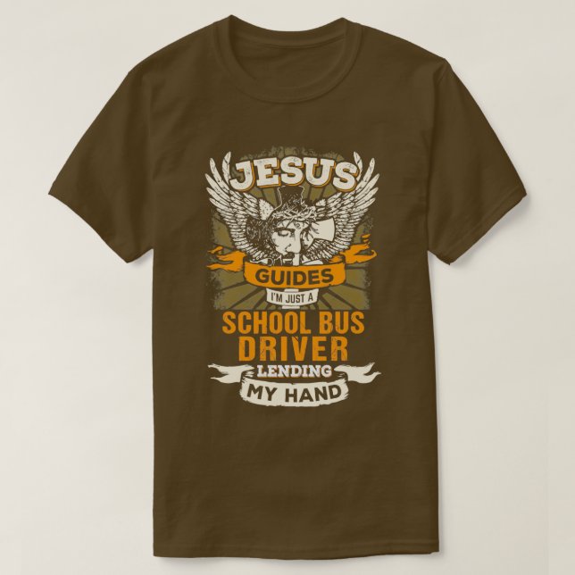 Camiseta Jesus Controla Ix27m Apenas Um Motorista De Ônibus (Frente do Design)