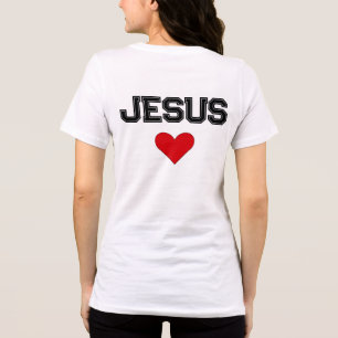 Camiseta Jesus Coração Texto Negrito Cristão
