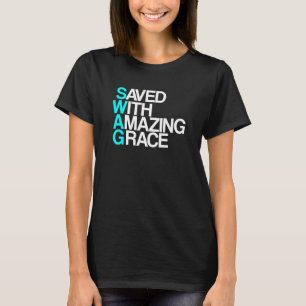 Camiseta Jesus Cristão Engraçado - SWAG Salvo Com Gr Incrív